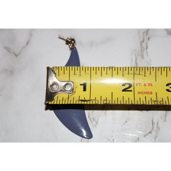 Blue Art Nuevo Geometric Shape Post Earrings - Picture 2 of 3